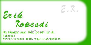 erik kopesdi business card